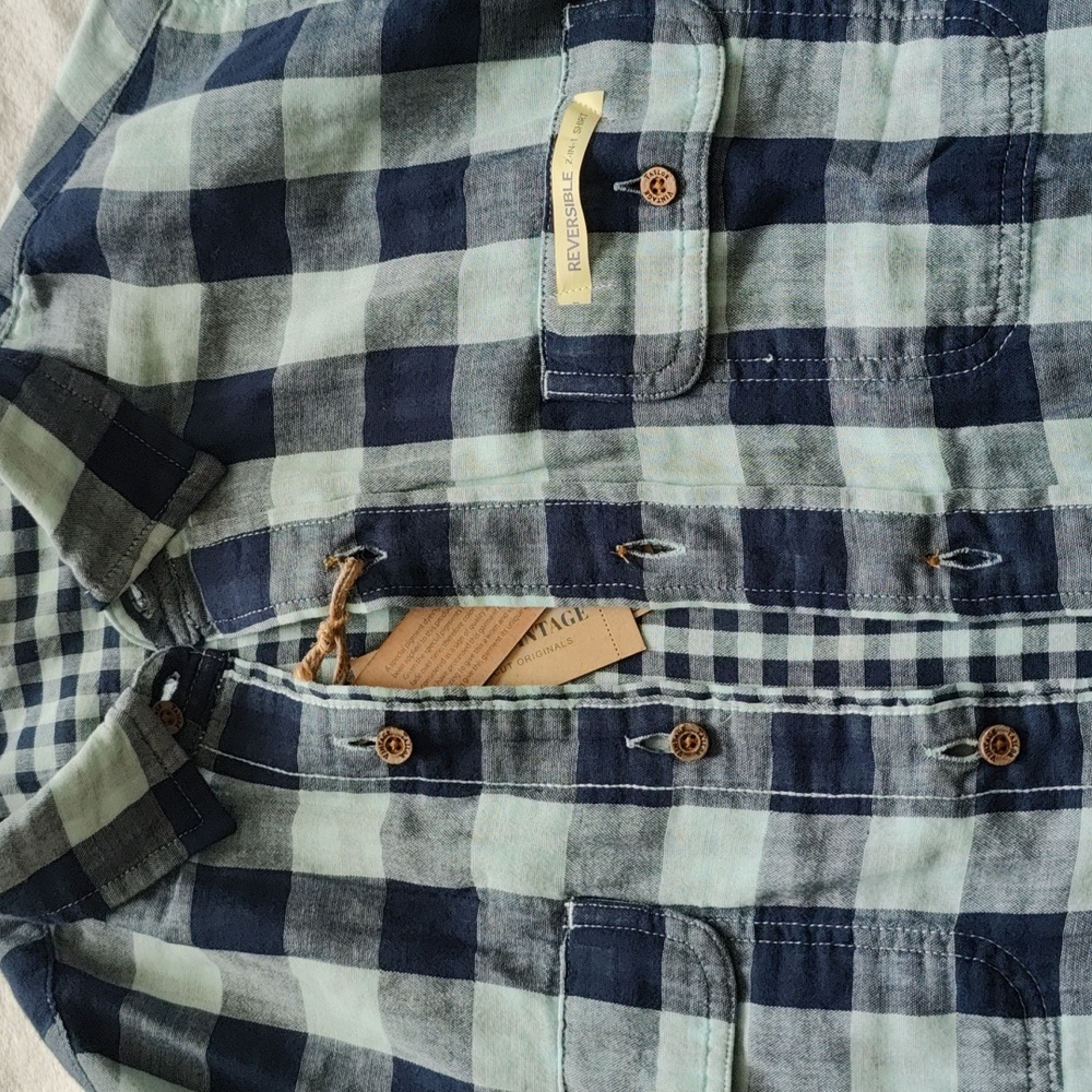 63. Tailor Vintage Reversible Shirt | Color - Canel Blue - Picture 13 of 14